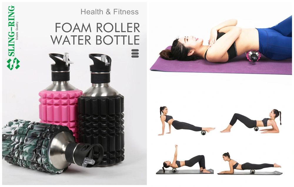 High Performance Stainless Steel Reusable Insulated Cool Sports Water Bottles Travel Size Foam Rollers for Yoga, Workout, Exercise