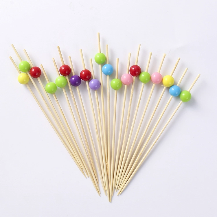 Food Grade Bamboo Cocktail Knot Pick Colored Heart Bamboo Decorations Picks