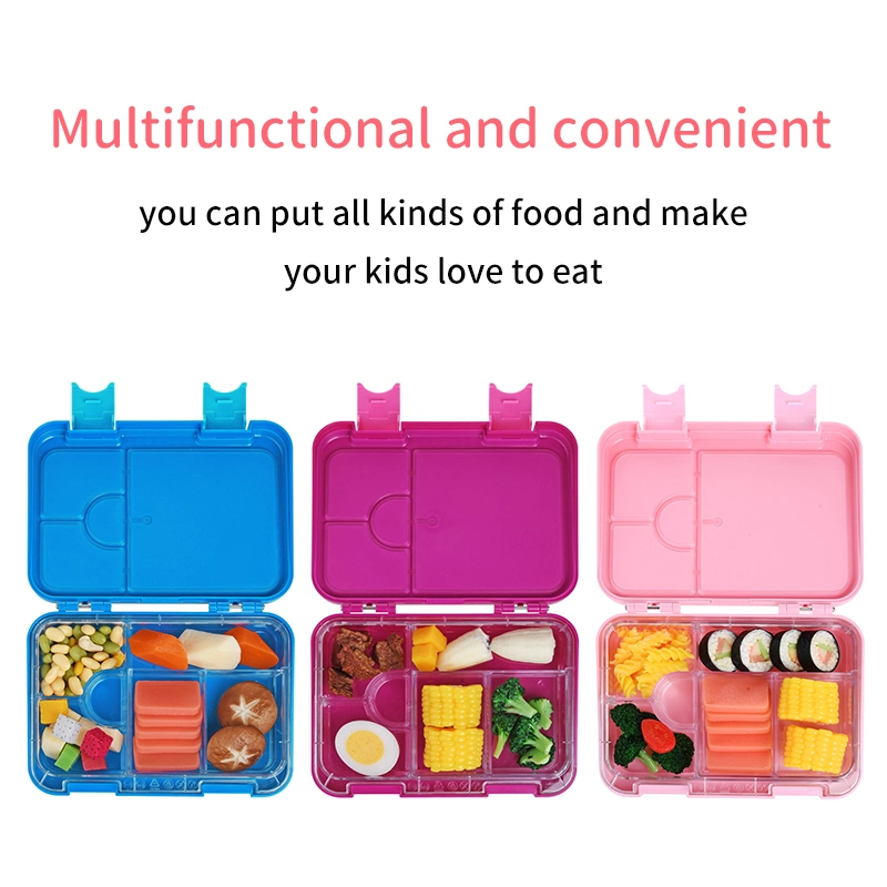 Aohea 4 or 6 Compartments Kids Bento Box Food Grade Lunch Box