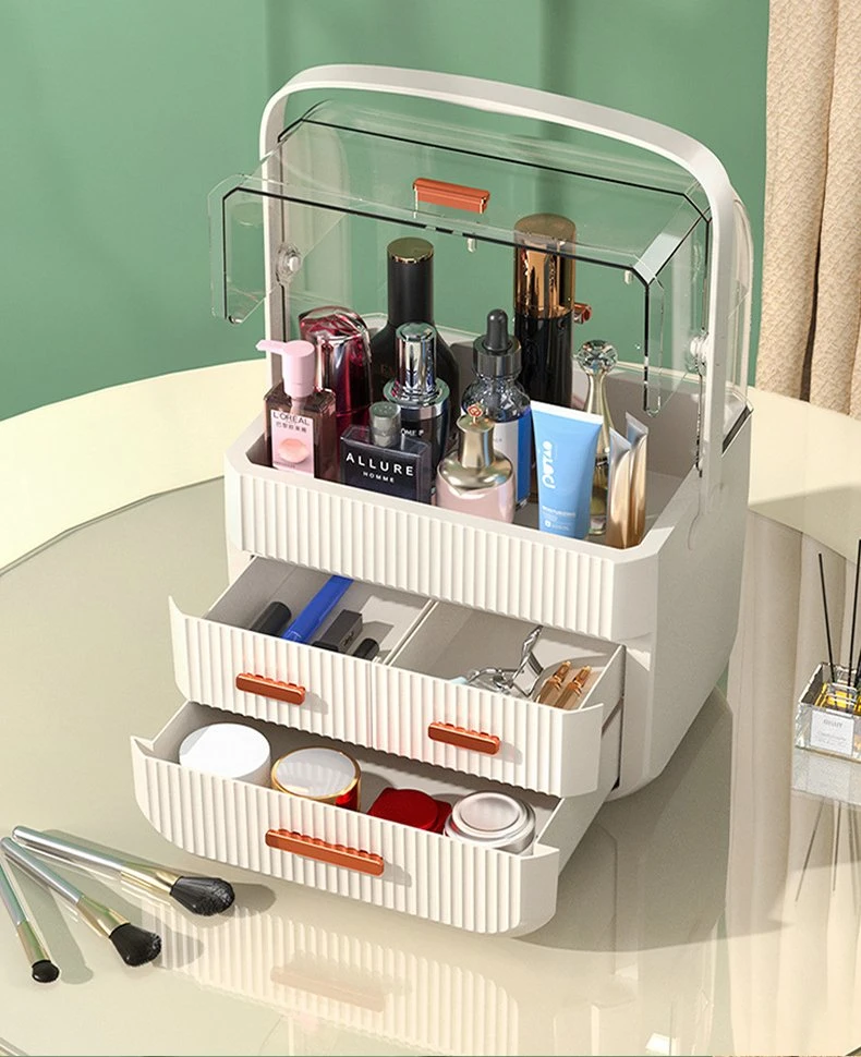 Drawer Type Dividing Lipstick Facial Mask Sorting Dust-Proof Table Top Transparent Cosmetics Storage Box