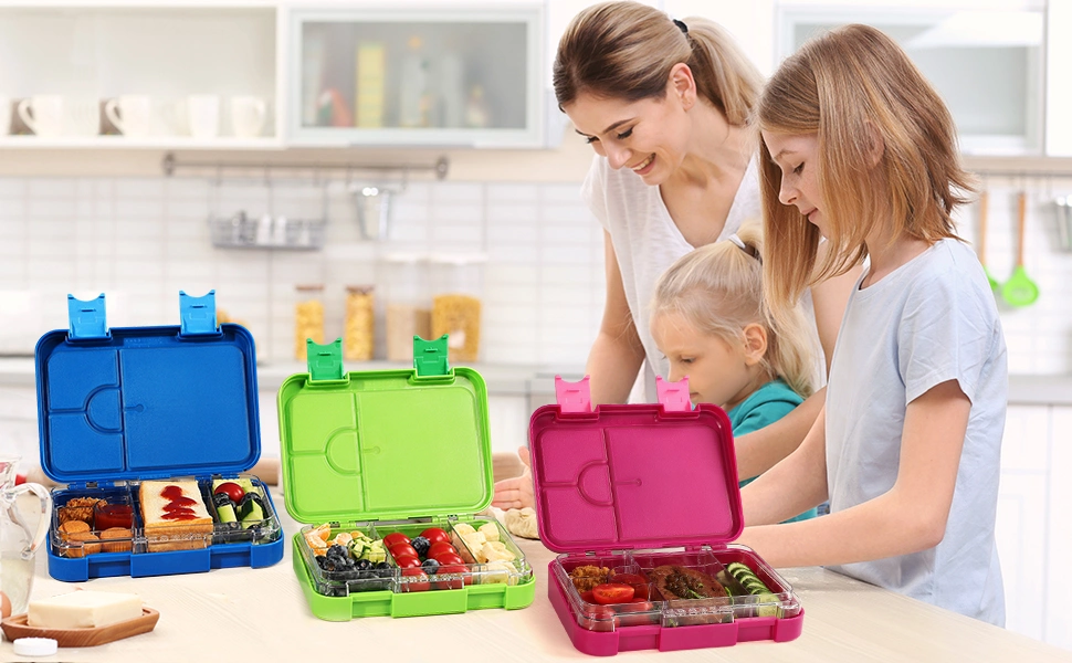 Aohea BPA Free Removable Tritan Tray Bento Lunch Box for Kids