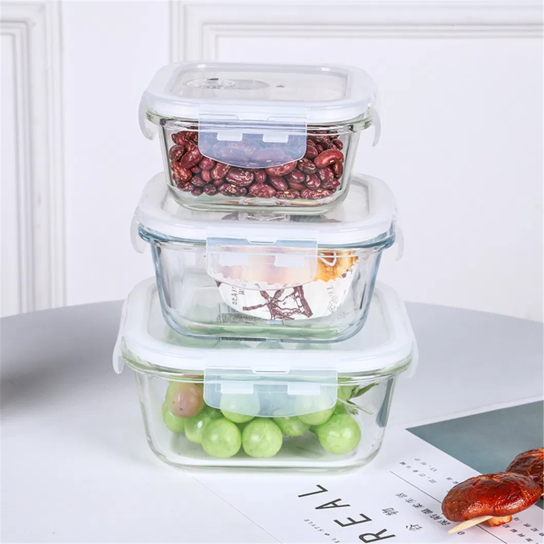 Airtight Storage Containers Portable Microwave Bento Glass Lunch Box