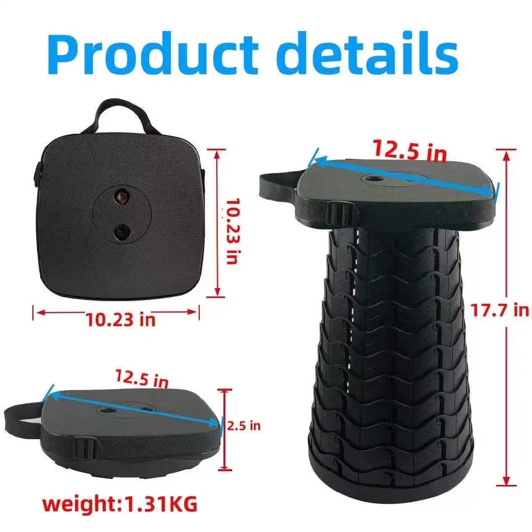 Patent Owner Extendable Outdoor Plastic Square Portable Folding Collapsible Travel Garden Fishing Step Camping Stool