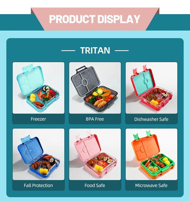 Aohea BPA Free Removable Tritan Tray Bento Lunch Box for Kids