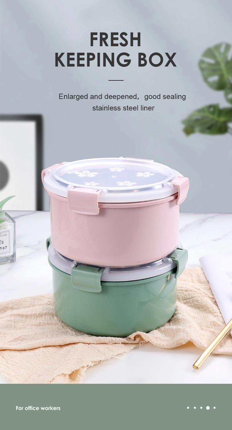 Double Layer Warmer Food PP Crisper Stainless Steel Lunch Box