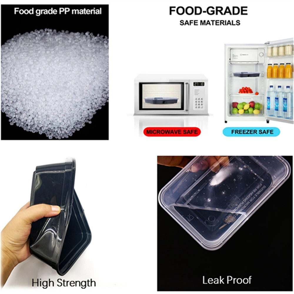 Sample Customization Food Grade Microwave Disposable PP Food Bowl Portable Food Packaging Plastic Lunch Boxes with Lid