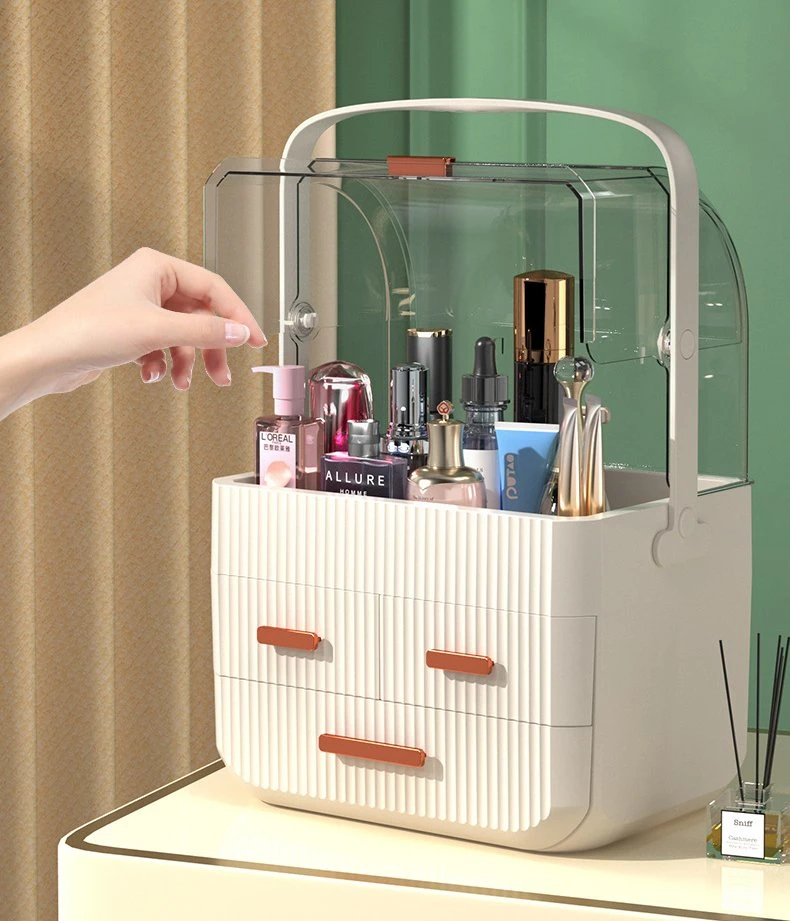 Drawer Type Dividing Lipstick Facial Mask Sorting Dust-Proof Table Top Transparent Cosmetics Storage Box