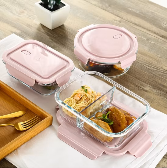 Lunch Bento Box Food Grade Sealed Frozen Glass Crisper Refrigerator Special Heating Glass Lunch Box