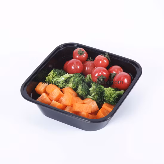Disposable Transparent Fruit Boxes Plastic Lunch Box with 3 Compartments Customized PP Industrial Packaging Printing