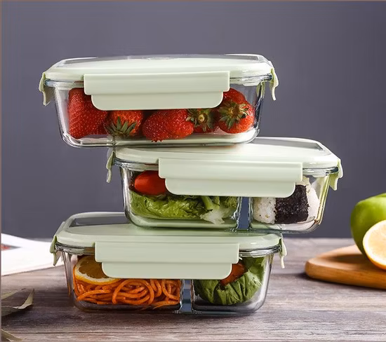 BPA Free Airtight Glass Food Storage Containers, Glass Meal Prep Containers, Glass Lunch Bento Boxes with Bamboo or PP Lids